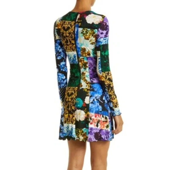 Alice + Olivia Delora Mixed Print Knit Dress - Size 4 - Picture 2 of 9